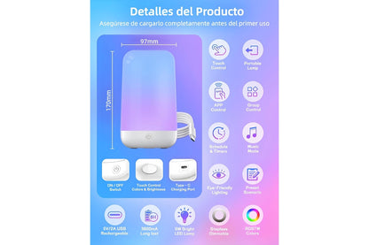 Lámpara de mesa táctil inteligente